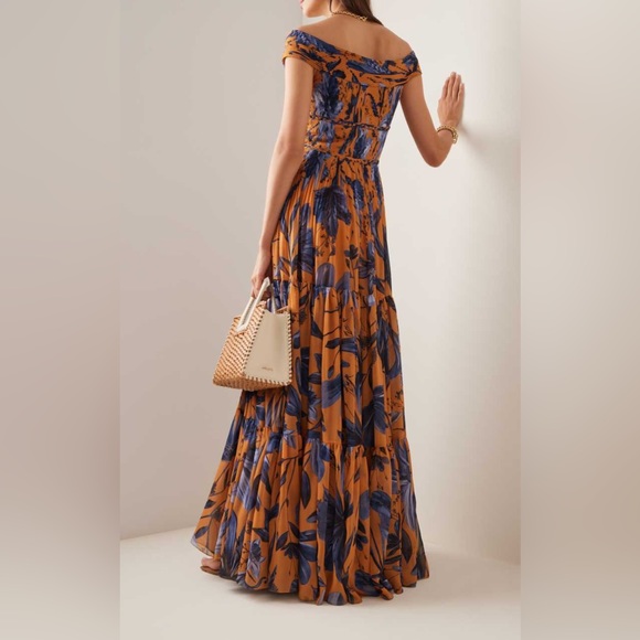 Andres Otalora Exclusive Magdalena Pleated Chiffon Maxi Dress - Picture 2 of 5